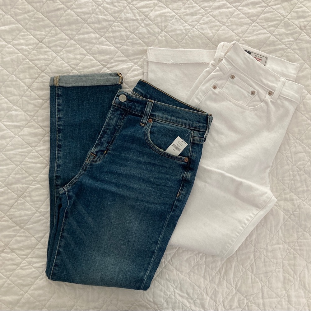 Two pairs of GAP Girlfriend Mid Rise Jeans